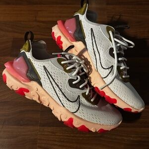 Nike React Vision White and Pink Sneakers